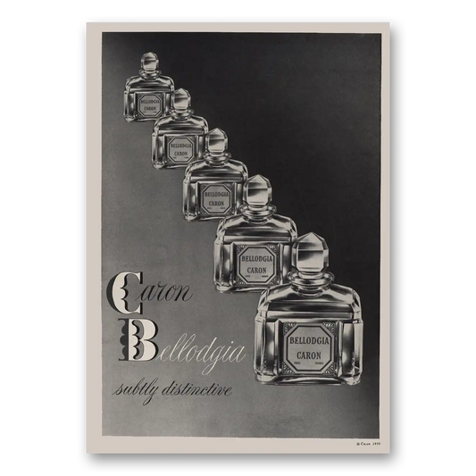 1960 Caron Bellodgia Perfume Bellodgia Subtly Distinctive Vintage Magazine Print Ad