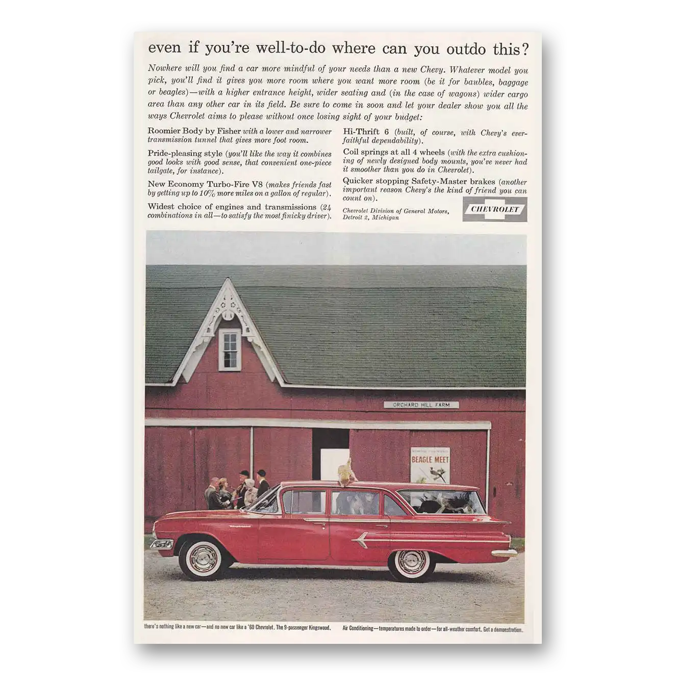 1960 Chevrolet Wagons Wagon Well to Do Outdo This Vintage Magazine Print Ad