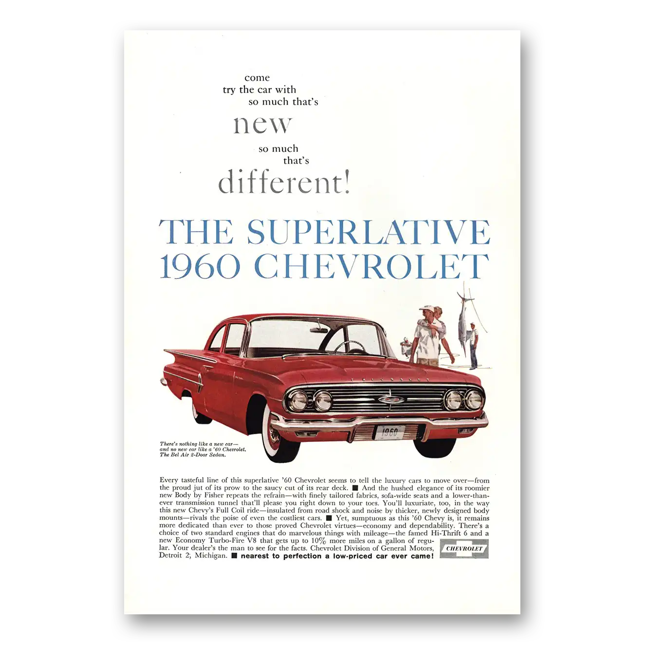 1960 Chevrolet Bel Air Superlative Vintage Magazine Print Ad