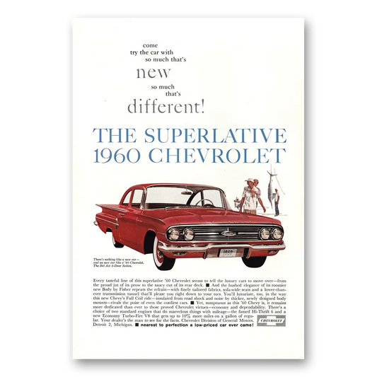 1960 Chevrolet Bel Air Superlative Vintage Magazine Print Ad