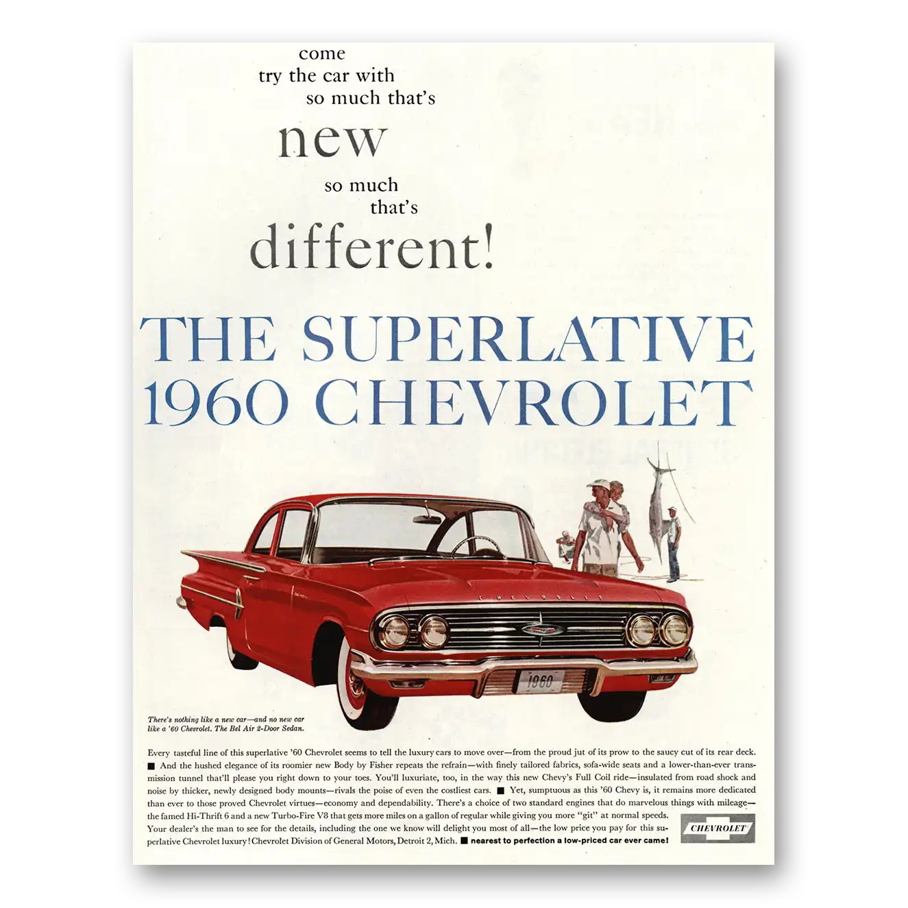 1960 Chevrolet Bel Air So Much That’s Different Superlative Vintage Magazine Print Ad