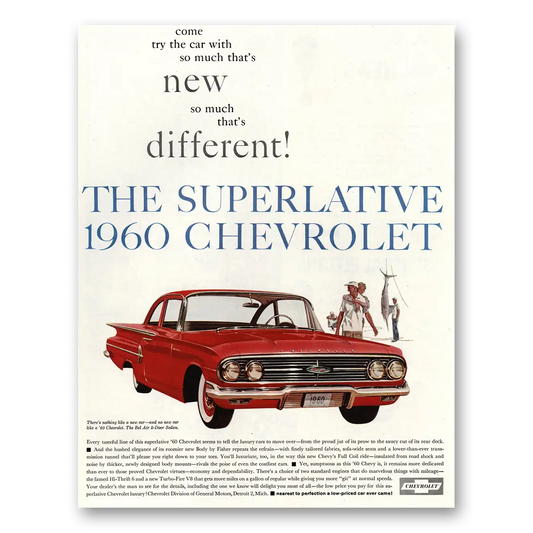 1960 Chevrolet Bel Air So Much That’s Different Superlative Vintage Magazine Print Ad