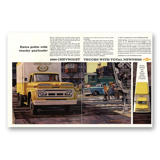 1960 Chevrolet Trucks Spring Valley Extra Polite Vintage Magazine Print Ad