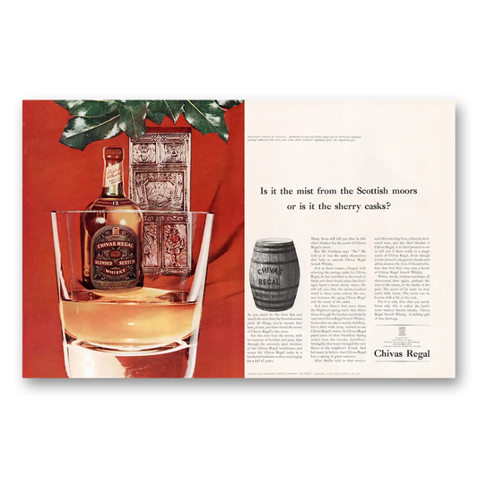 1960 Chivas Regal Mist From the Scottish Moors Vintage Magazine Print Ad