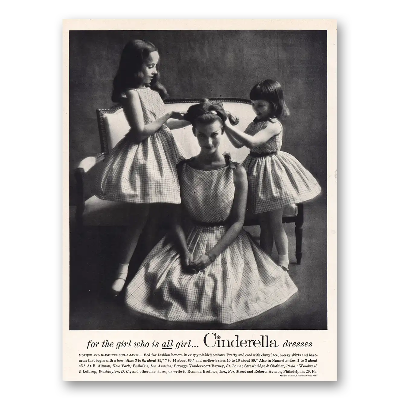 1960 Cinderella Clothes Dresses For the Girl Who Is All Girl Vintage Magazine Print Ad