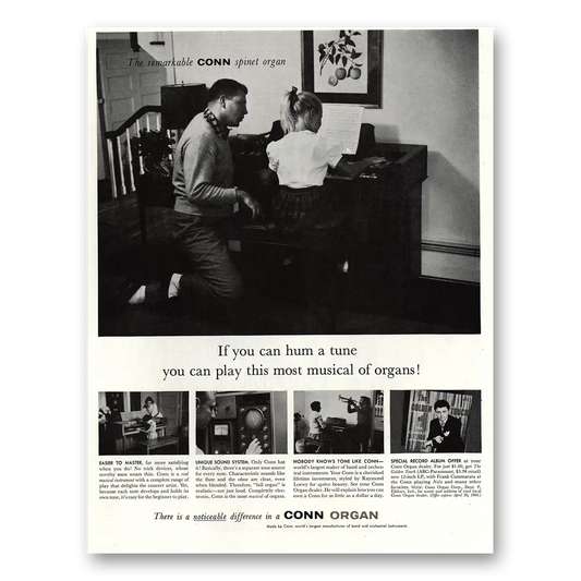 1960 Conn Organ You Can Hum a Tune Vintage Magazine Print Ad