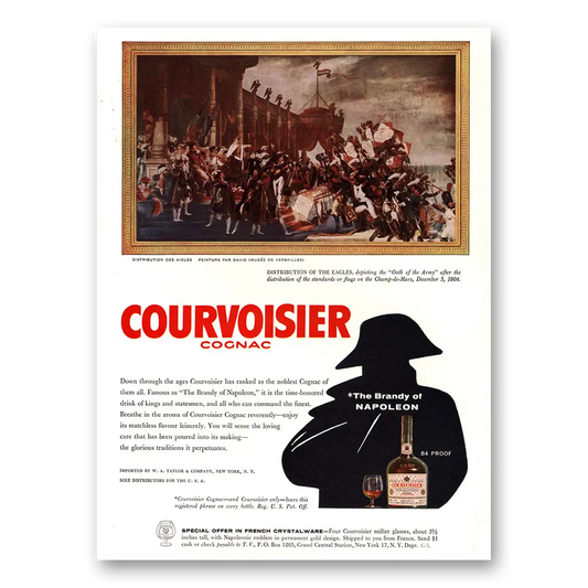 1960 Courvoisier Distribution of the Eagles Vintage Magazine Print Ad