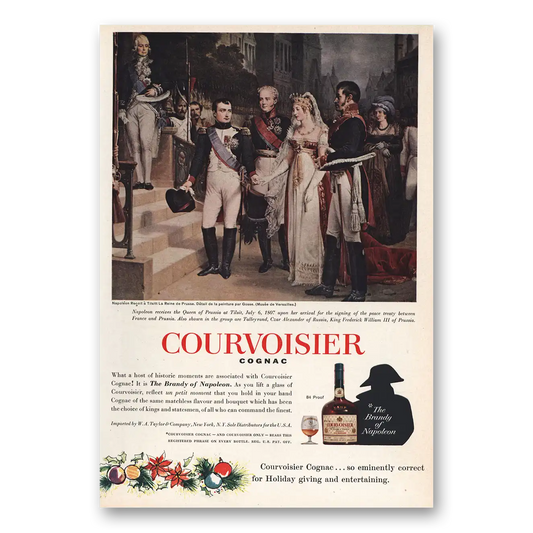 1960 Courvoisier Queen of Prussia Vintage Magazine Print Ad