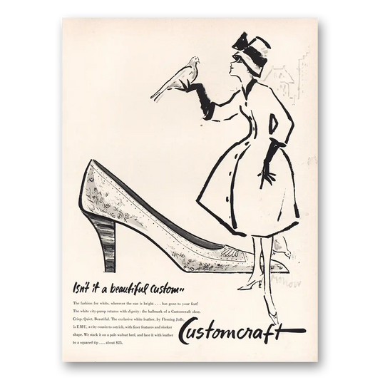 1960 Customcraft Shoes Isnt It a Beautiful Custom Vintage Magazine Print Ad