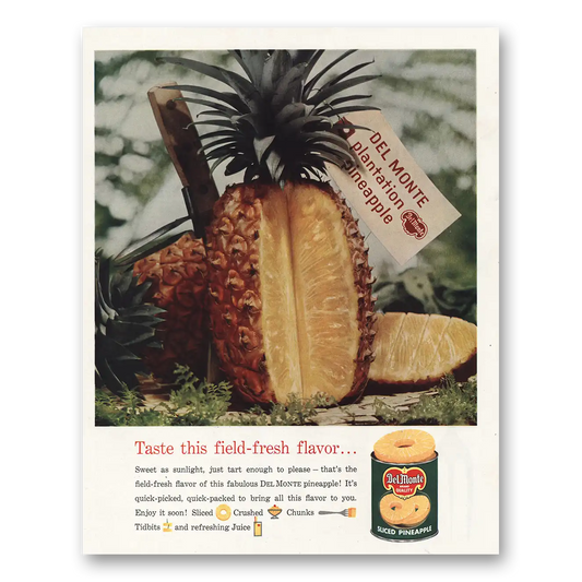 1960 Del Monte Pineapple Field Fresh Flavor Vintage Magazine Print Ad