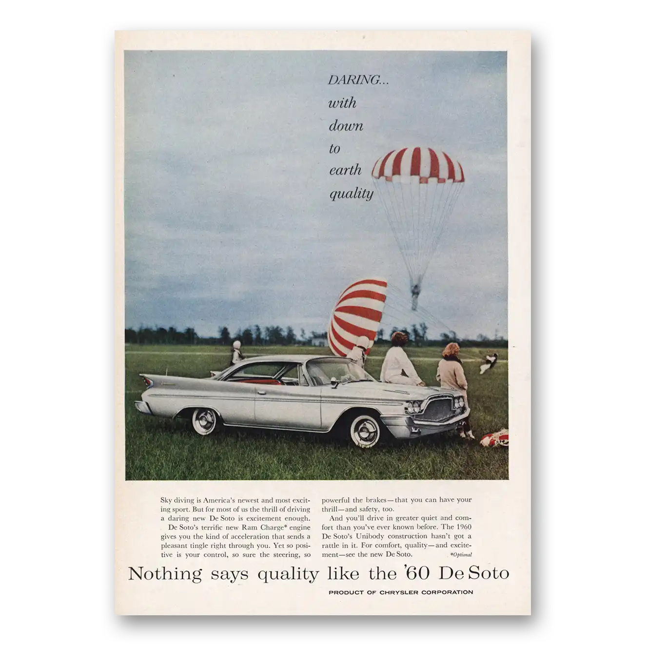 1960 DeSoto Daring Down to Earth Vintage Magazine Print Ad