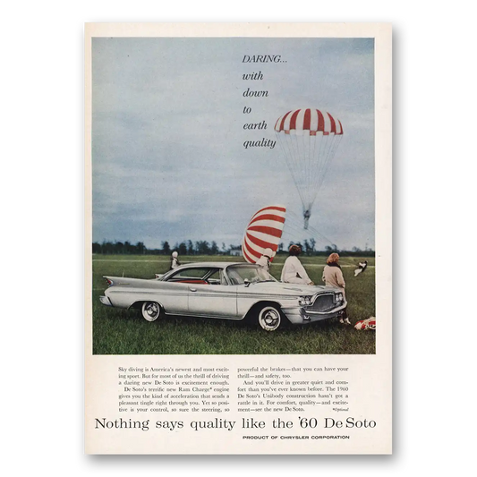 1960 DeSoto Daring Down to Earth Vintage Magazine Print Ad