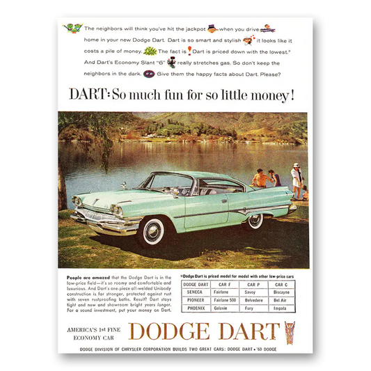 1960 Dodge Dart So Much Fun Vintage Magazine Print Ad