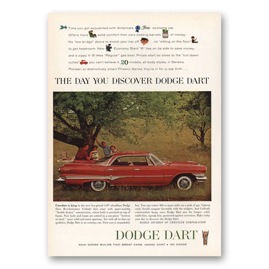 1959 Dodge Dart Day You Discover Vintage Magazine Print Ad