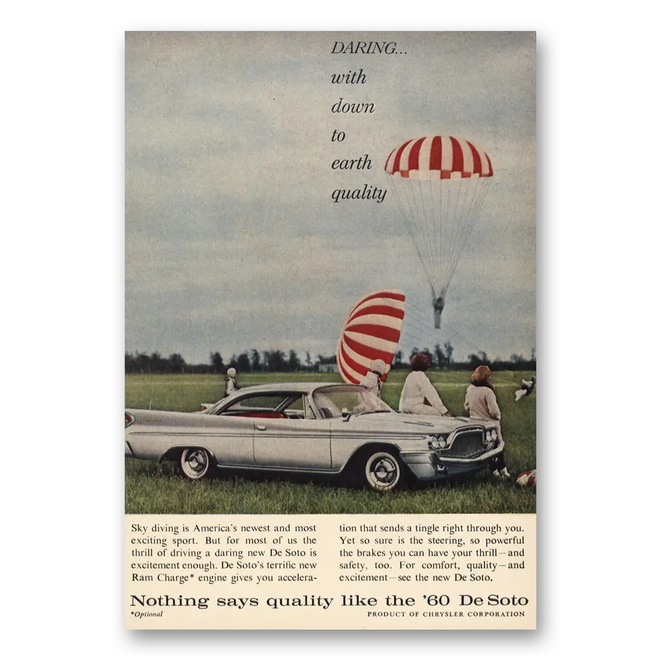 1960 DeSoto Daring With Down to Earth Quality Vintage Magazine Print Ad