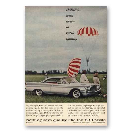 1960 DeSoto Daring With Down to Earth Quality Vintage Magazine Print Ad