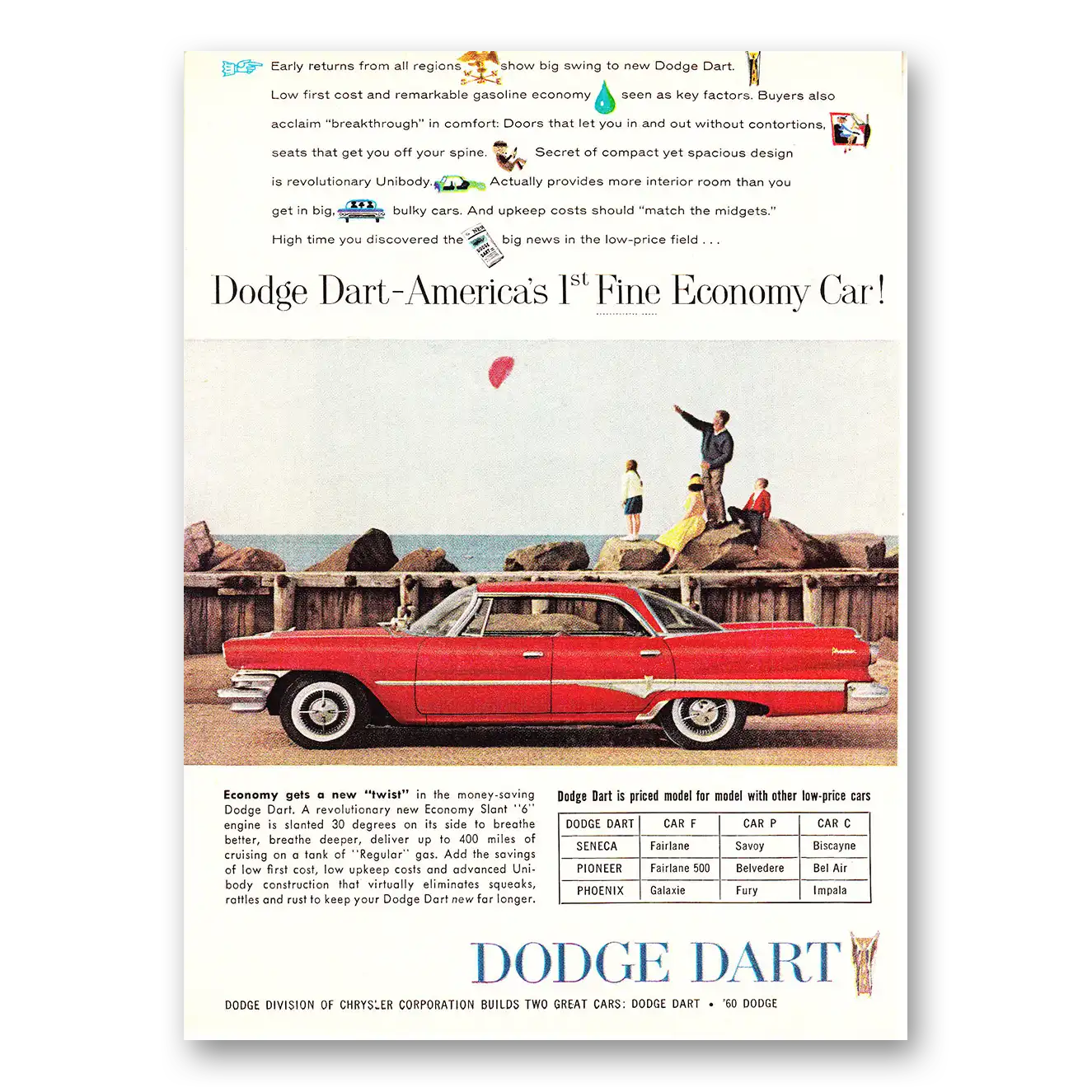 1960 Dodge Dart Fine Economy Car Vintage Magazine Print Ad