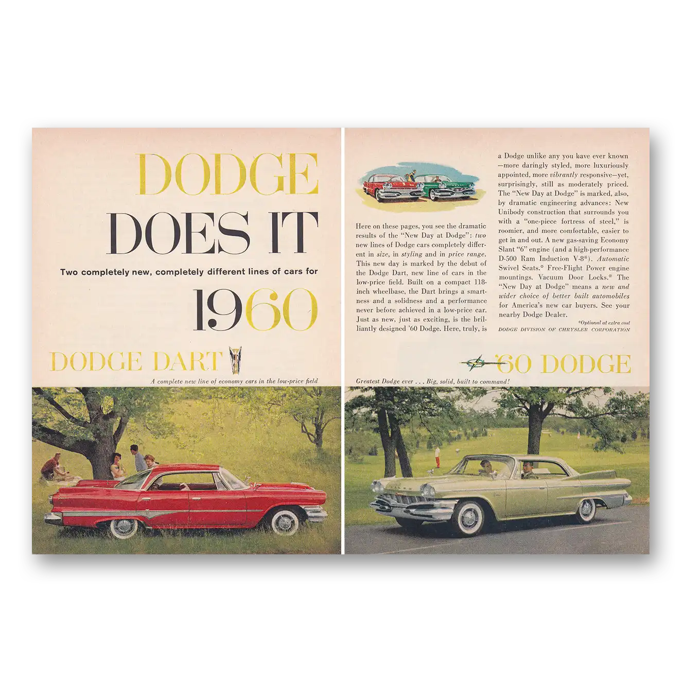 1959 Dodge Dart Does It Dodge Dart Vintage Magazine Print Ad