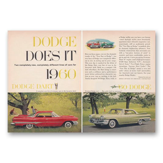 1959 Dodge Dart Does It Dodge Dart Vintage Magazine Print Ad