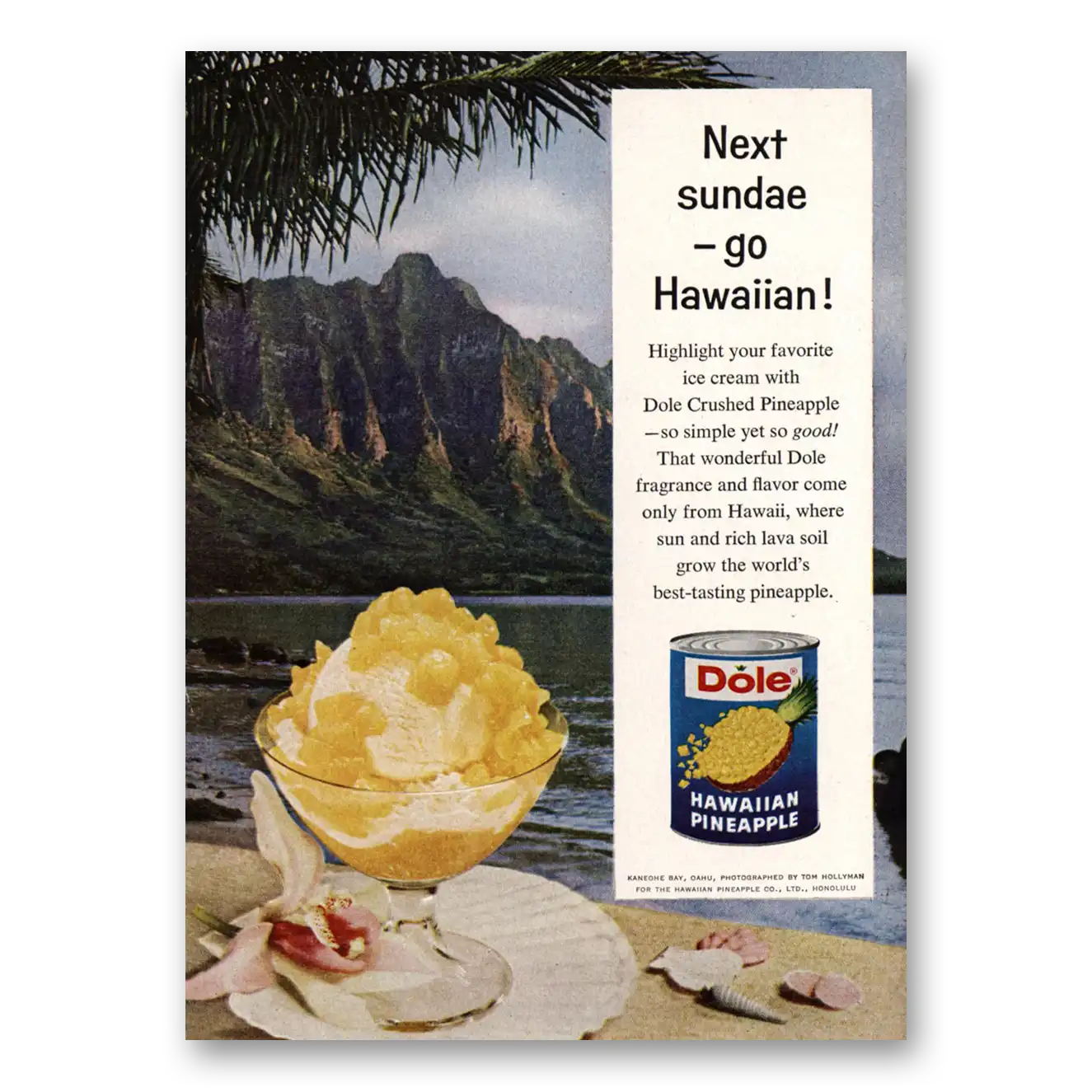 1960 Dole Pineapple Next Sundae Go Hawaiian Vintage Magazine Print Ad