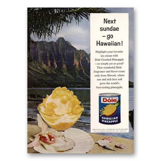 1960 Dole Pineapple Next Sundae Go Hawaiian Vintage Magazine Print Ad