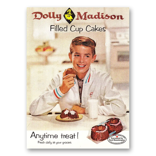 1960 Dolly Madison Filled Cup Cakes Vintage Magazine Print Ad