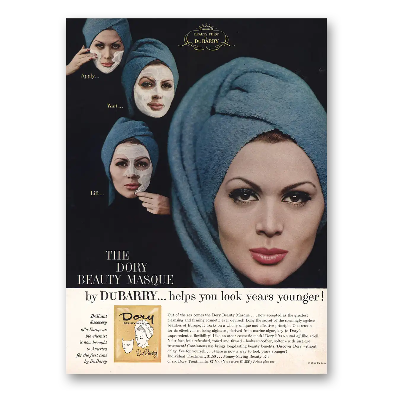 1960 DuBarry Beauty Dory Beauty Masque Vintage Magazine Print Ad