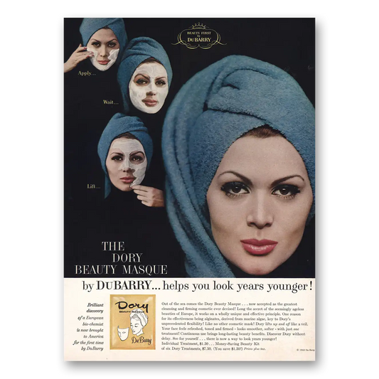 1960 DuBarry Beauty Dory Beauty Masque Vintage Magazine Print Ad