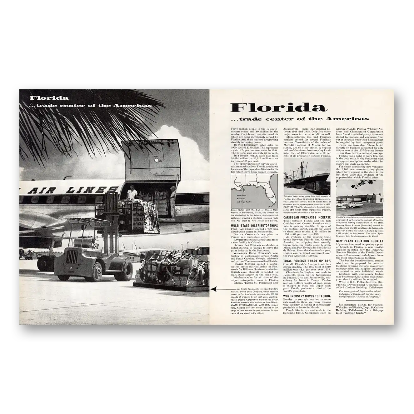 1960 Florida Trade Center of the Americas Vintage Magazine Print Ad