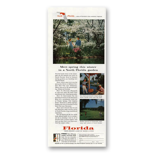 1960 Florida Winter In a North Florida Garden Vintage Magazine Print Ad