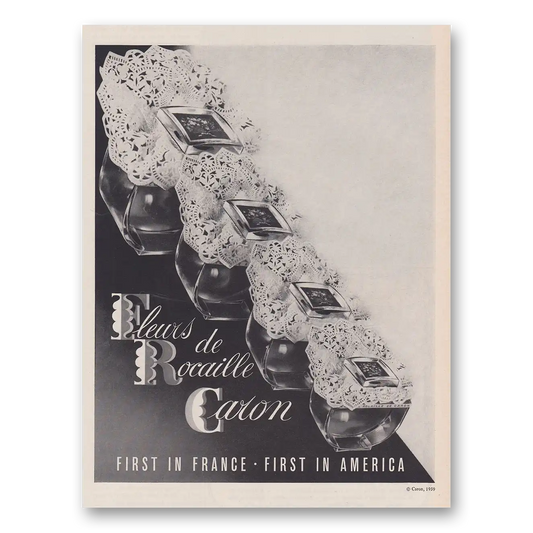 1960 Caron Fleurs de Rocaille First In France Vintage Magazine Print Ad