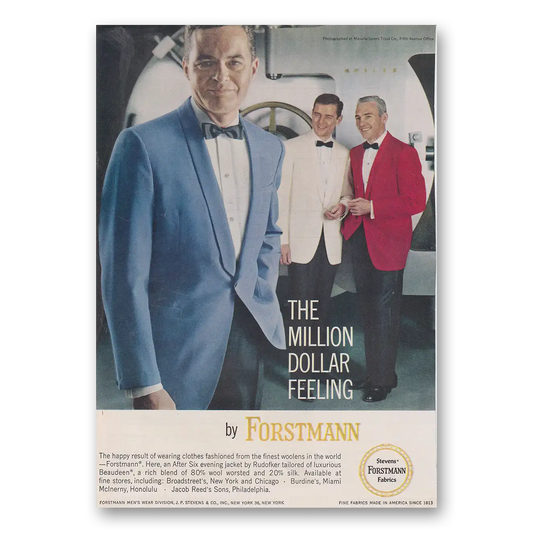 1960 Forstmann Wool Million Dollar Feeling After Six Evening Vintage Magazine Print Ad