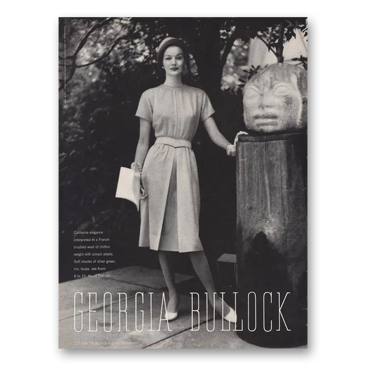 1960 Georgia Bullock California Elegance Vintage Magazine Print Ad