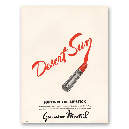 1960 Germaine Monteil Lipstick Desert Sun Super Royal Lipstick Vintage Magazine Print Ad