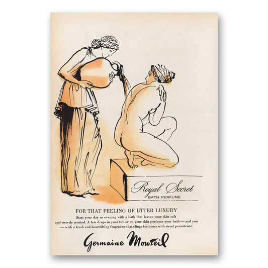 1960 Germaine Monteil Perfume Royal Secret Utter Luxury Vintage Magazine Print Ad