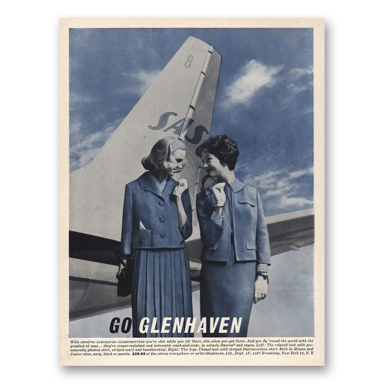 1960 Glenhaven Glenhaven Globetrotters SAS Air Vintage Magazine Print Ad