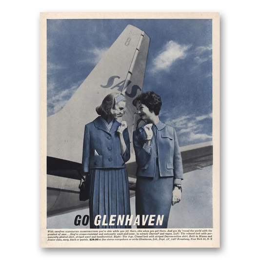 1960 Glenhaven Glenhaven Globetrotters SAS Air Vintage Magazine Print Ad