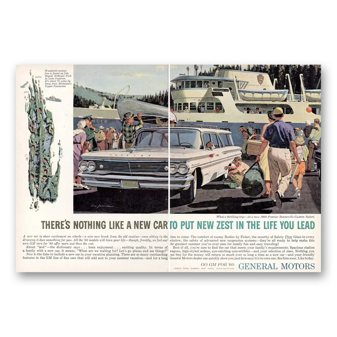 1960 Pontiac Bonneville Put New Zest in the Life You Lead Vintage Magazine Print Ad