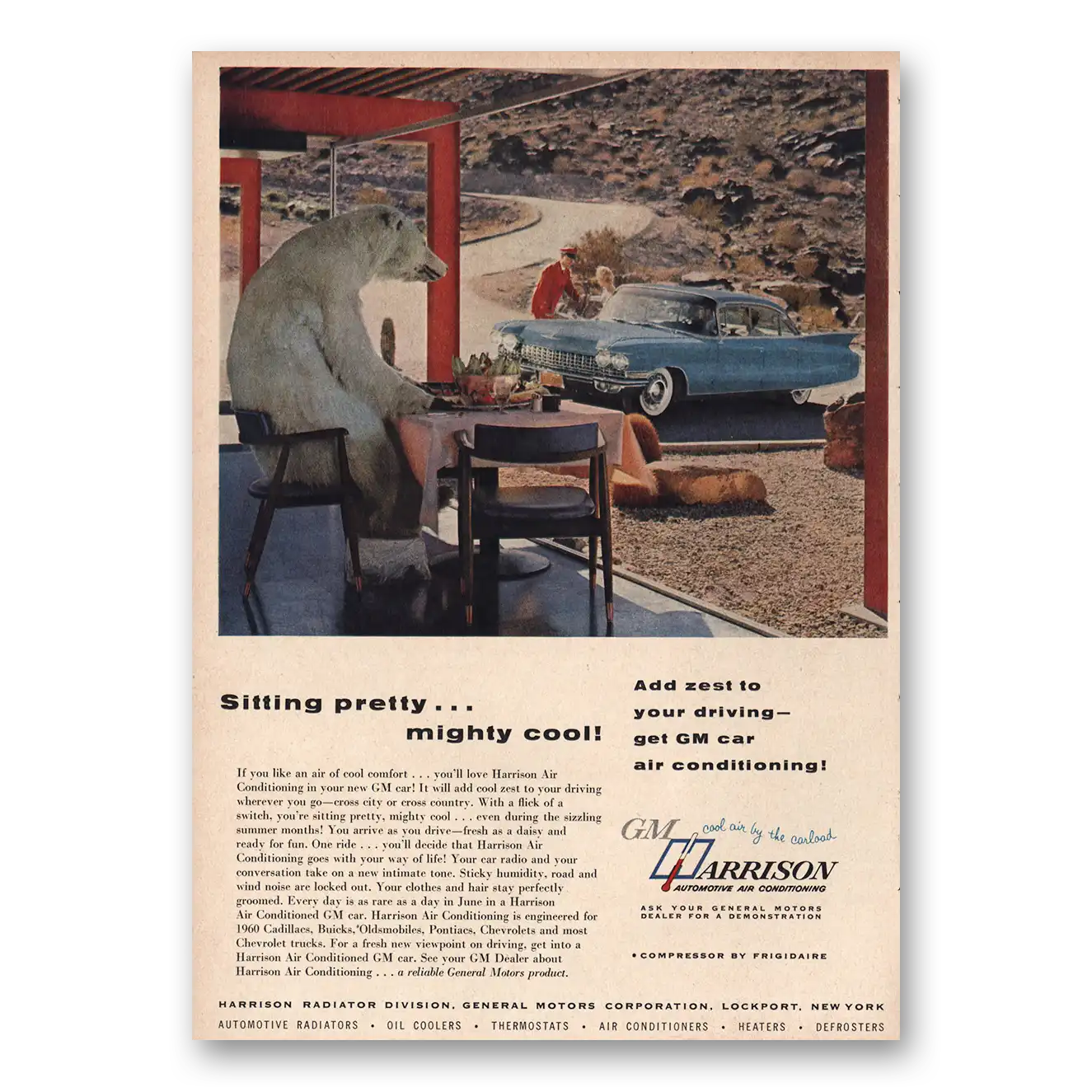 1960 GM Harrison Sitting Pretty Mighty Cool Vintage Magazine Print Ad