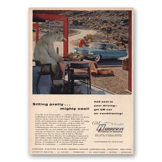 1960 GM Harrison Sitting Pretty Mighty Cool Vintage Magazine Print Ad