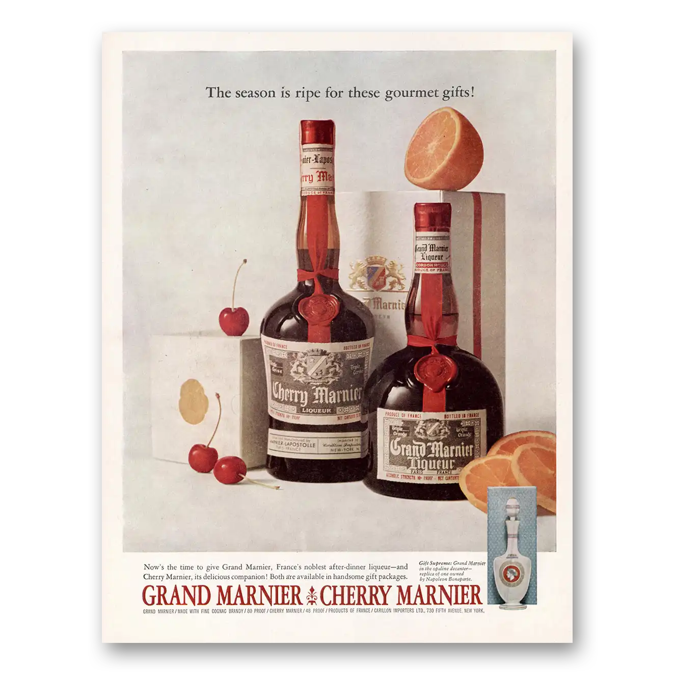 1960 Grand Marnier Season Is Ripe for These Gourmet Gifts Vintage Magazine Print Ad