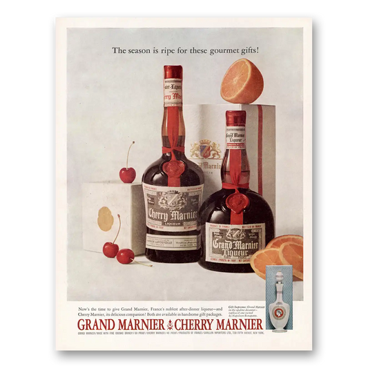 1960 Grand Marnier Season Is Ripe for These Gourmet Gifts Vintage Magazine Print Ad