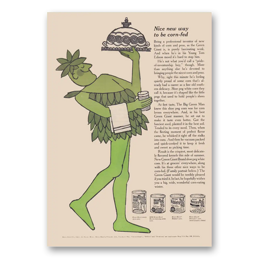 1960 Green Giant Nice New Way to Be Corn Fed Vintage Magazine Print Ad