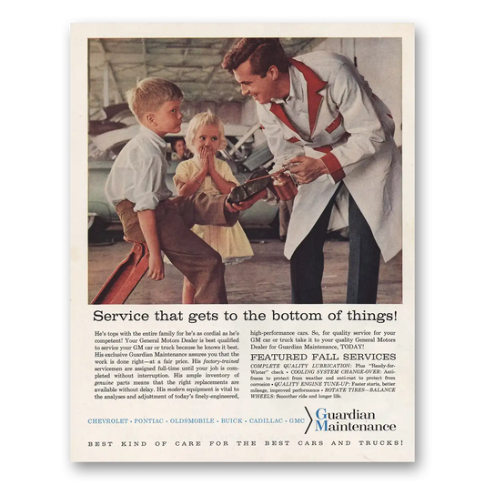 1960 Guardian Maintenance Gets to the Bottom of Things Vintage Magazine Print Ad