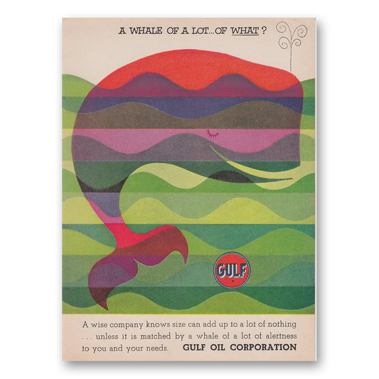 1960 Gulf Oil Whale of Lot of What Vintage Magazine Print Ad