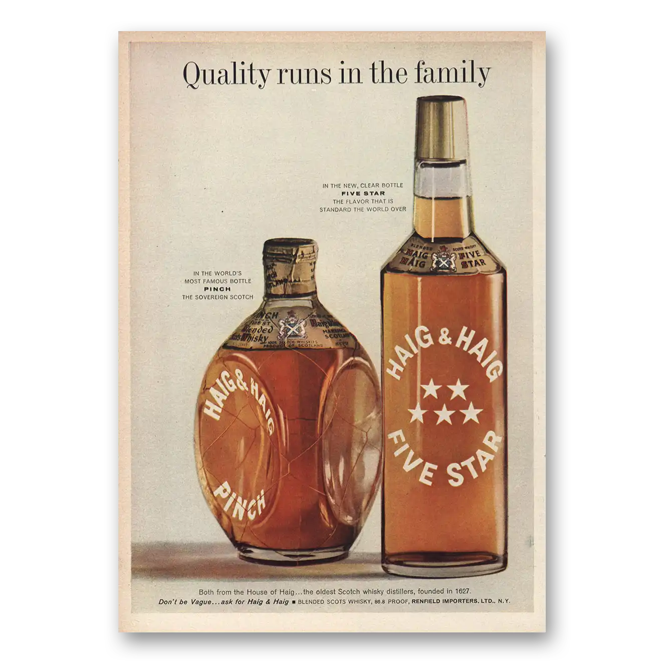 1960 Haig & Haig Quality Runs In the Family Vintage Magazine Print Ad