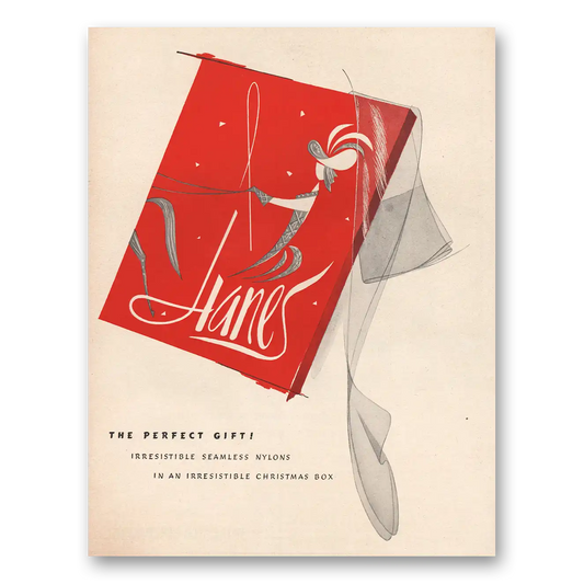 1960 Hanes Hosiery Seamless Nylons Irresistible Christmas Box Vintage Magazine Print Ad