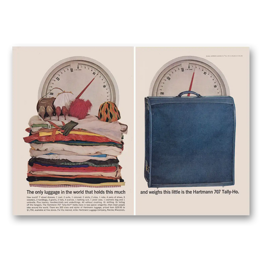 1960 Hartmann Luggage Hartmann 707 Holds This Much Vintage Magazine Print Ad