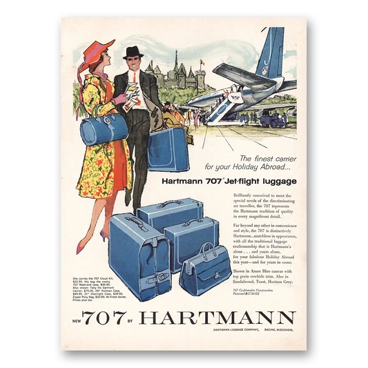 1960 Hartmann Luggage Hartmann 707 Jet Flight Luggage Vintage Magazine Print Ad