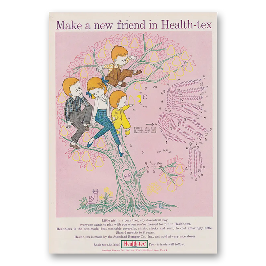 1960 Health-Tex Clothing Clothes Make New Friend Vintage Magazine Print Ad